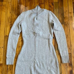 Athleta beige v-neck sweater dress